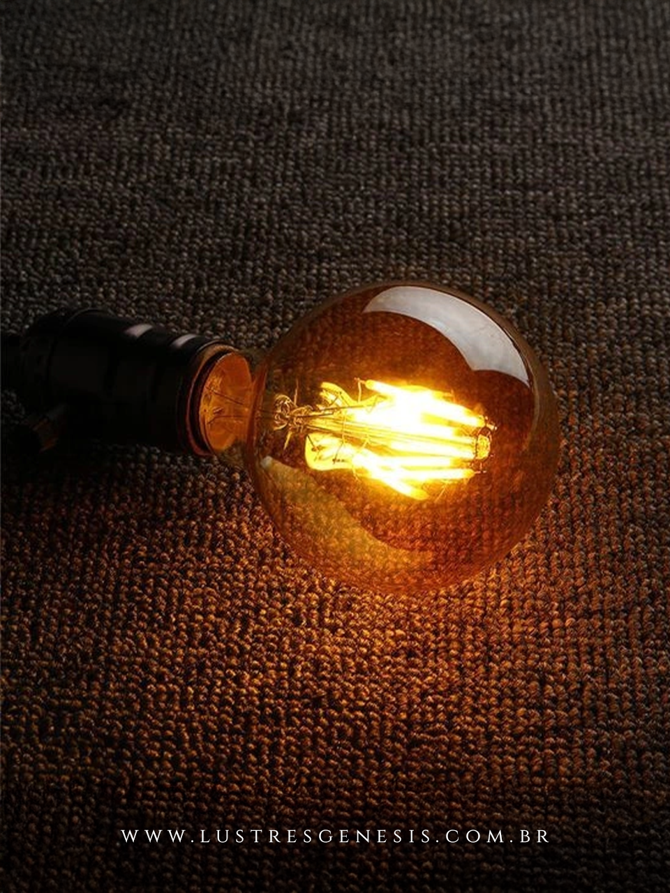 Lâmpada de Filamento de Led G80 4W Squirrel Cage acesa Lustres Gênesis loja online de Lustres e Iluminação Decorativa